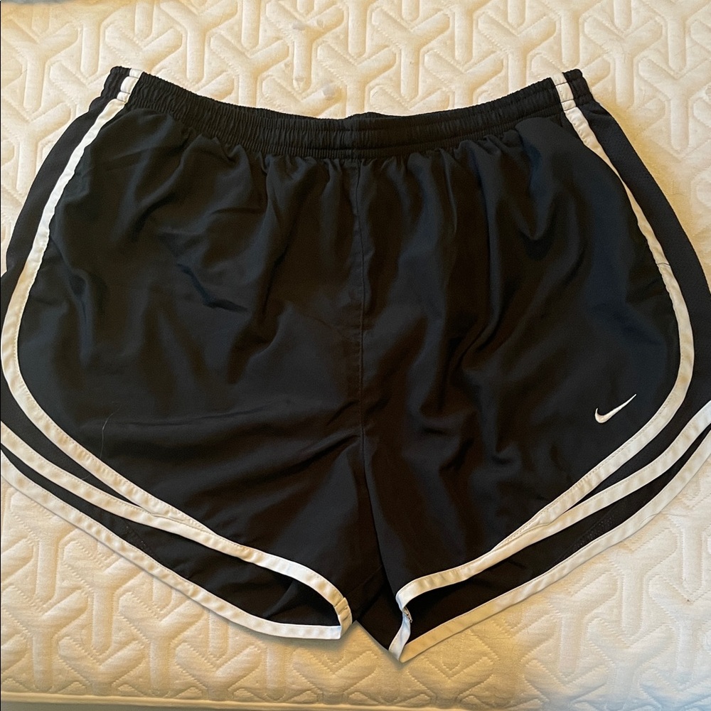 Nike Women's Black and White Athletic Shorts